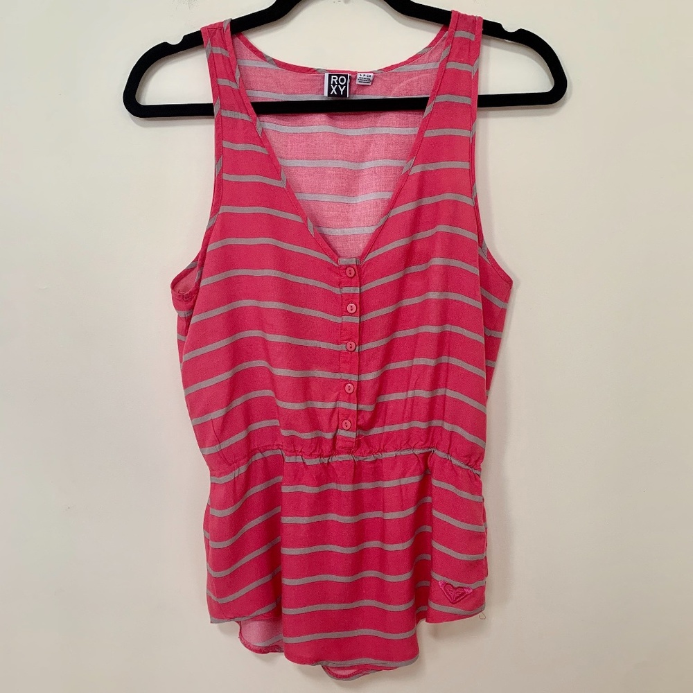 Roxy Striped Peplum Tank Top